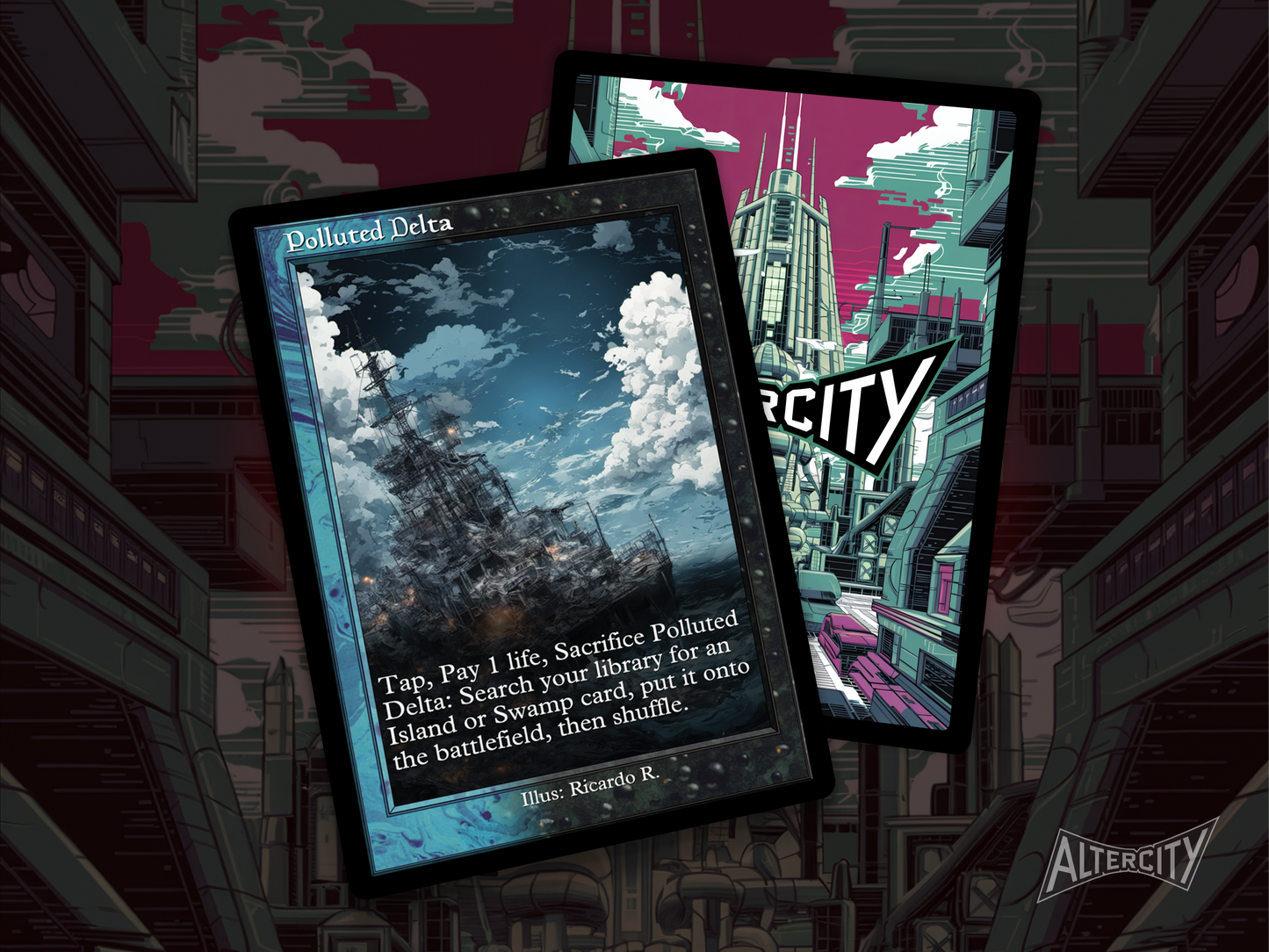 Polluted Delta (v2) - Mtg Custom Cards, Commander, Edh and cEDH High Quality Altered Proxies