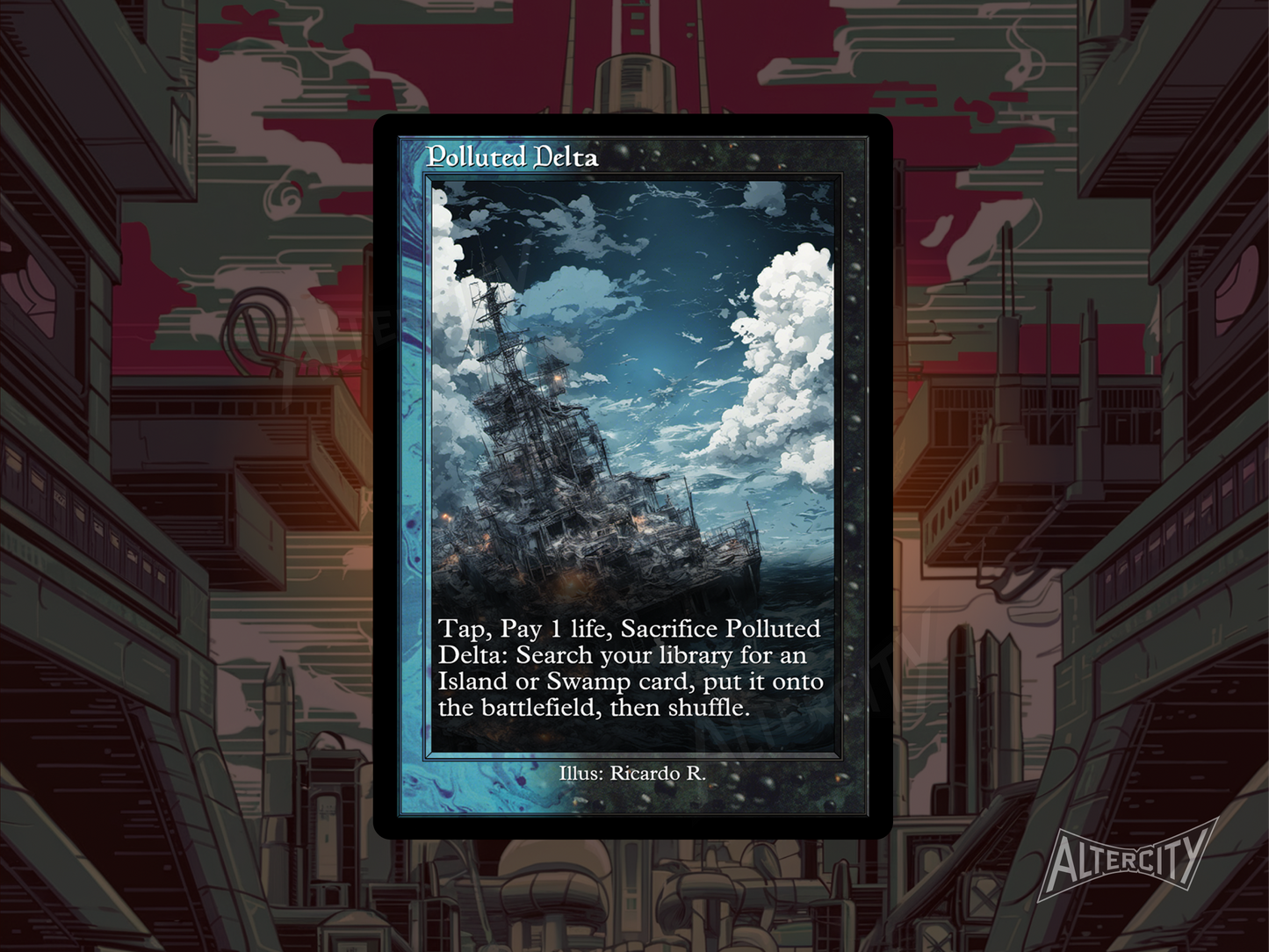 Polluted Delta (v2) - Mtg Custom Cards, Commander, Edh and cEDH High Quality Altered Proxies
