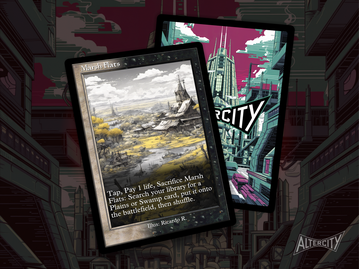 Marsh Flats (v2) - Mtg Custom Cards, Commander, Edh and cEDH High Quality Altered Proxies