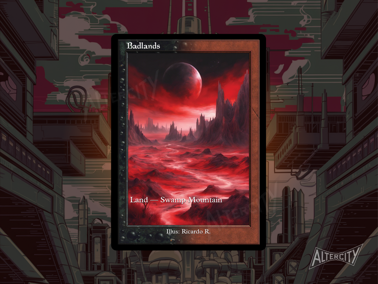 Badlands (v2) - Dual Land Old School Retro Frame Alter - Mtg Custom Cards, Commander, Edh and cEDH High Quality Altered Proxies