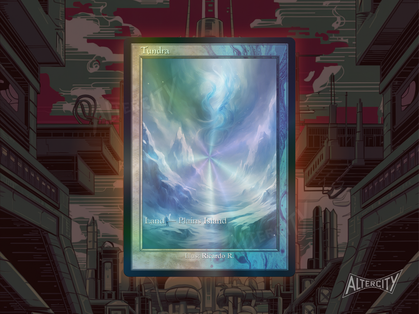 Tundra (v2) - Dual Land Old School Retro Frame Alter - Mtg Custom Cards, Commander, Edh and cEDH High Quality Altered Proxies