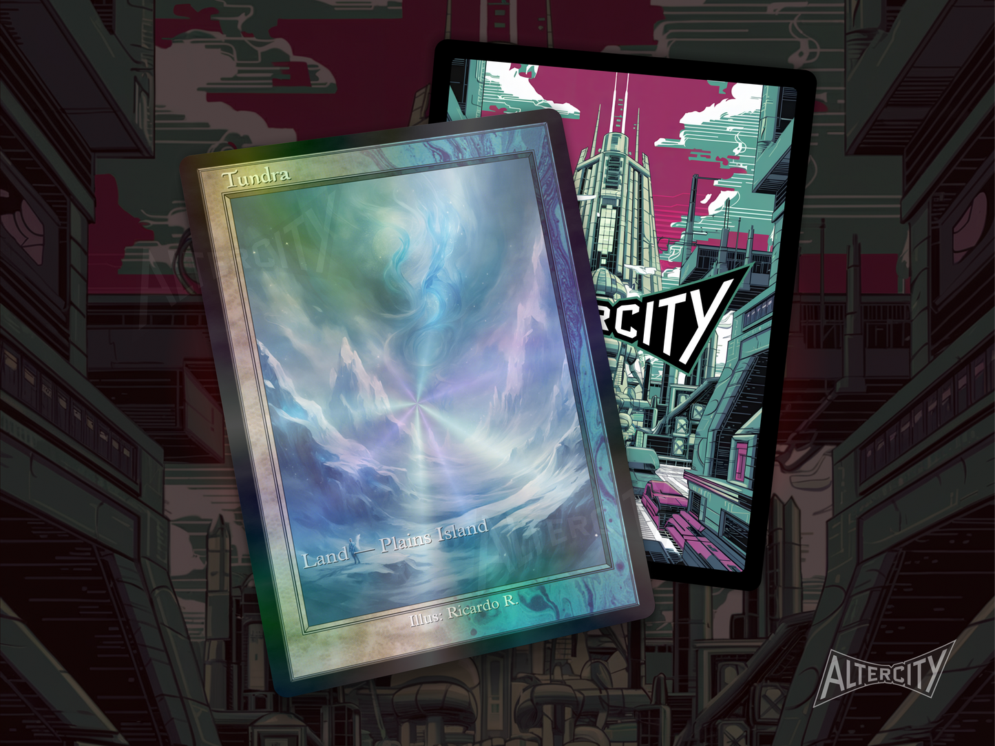 Tundra (v2) - Dual Land Old School Retro Frame Alter - Mtg Custom Cards, Commander, Edh and cEDH High Quality Altered Proxies