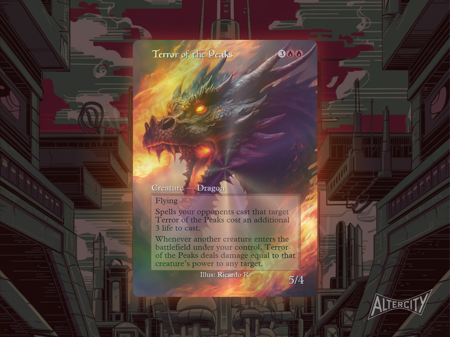 Terror of the Peaks - MTG Custom Cards, Commander alternate art - Magic MTG Alters Full Art