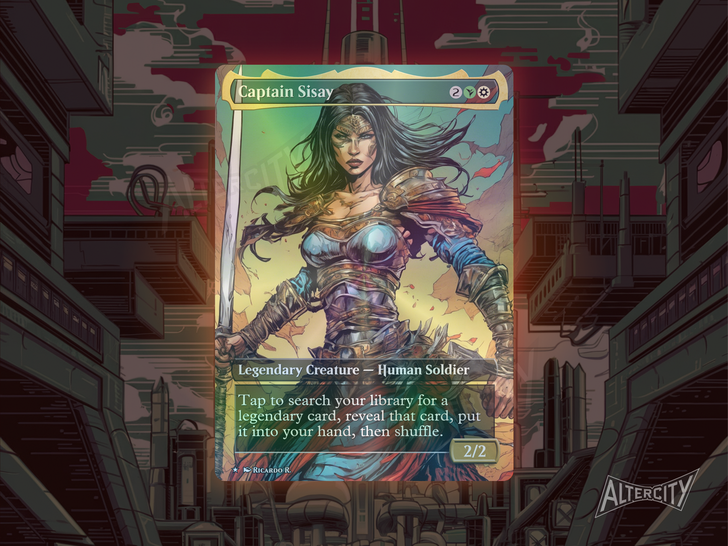 Captain Sisay (v2) - MTG Custom Cards , Commander alternate art - Magic MTG Alters Full Art