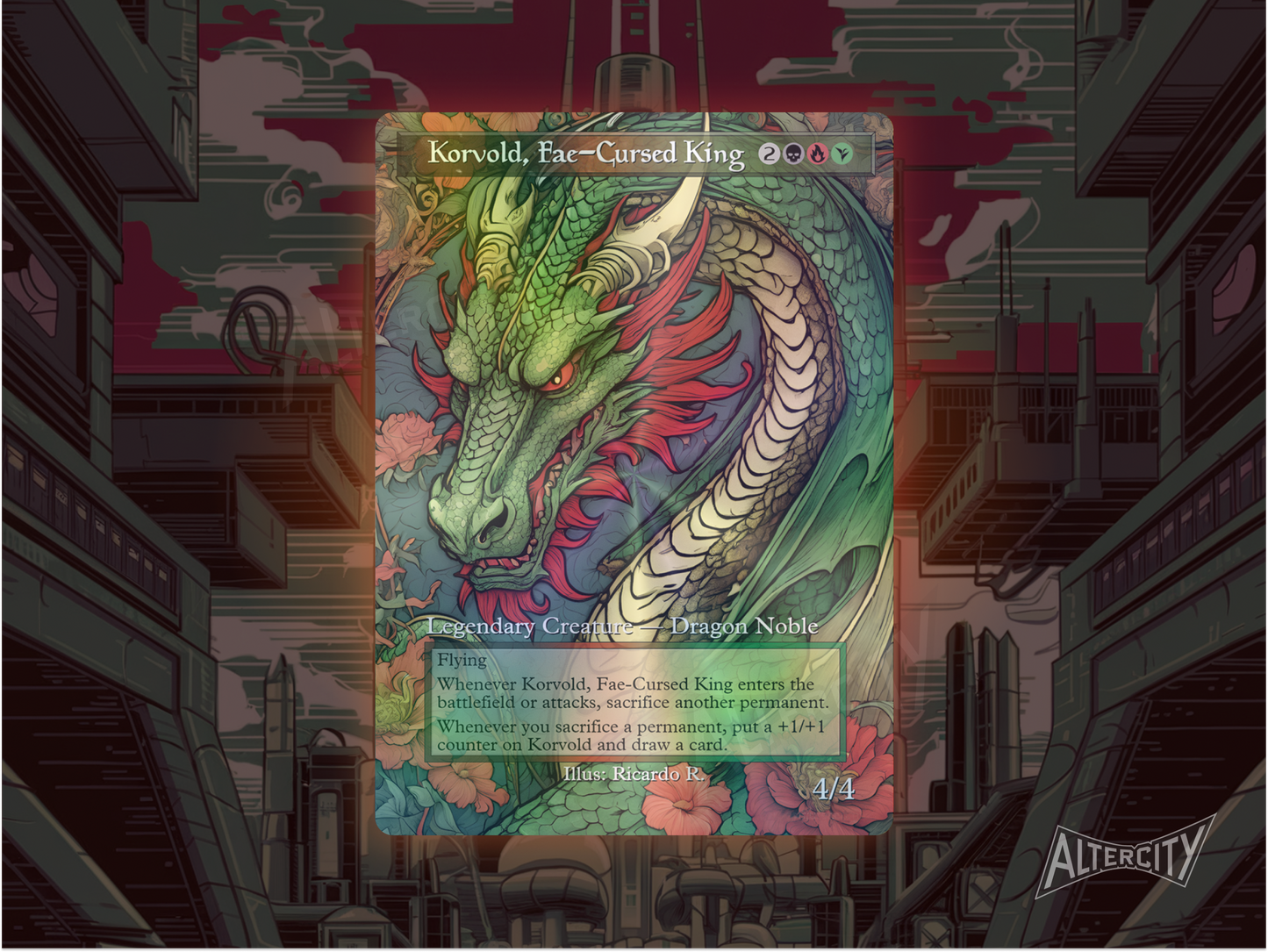 Korvold, Fae-Cursed King - MTG Custom Cards , Commander alternate art - Magic MTG Alters Full Art
