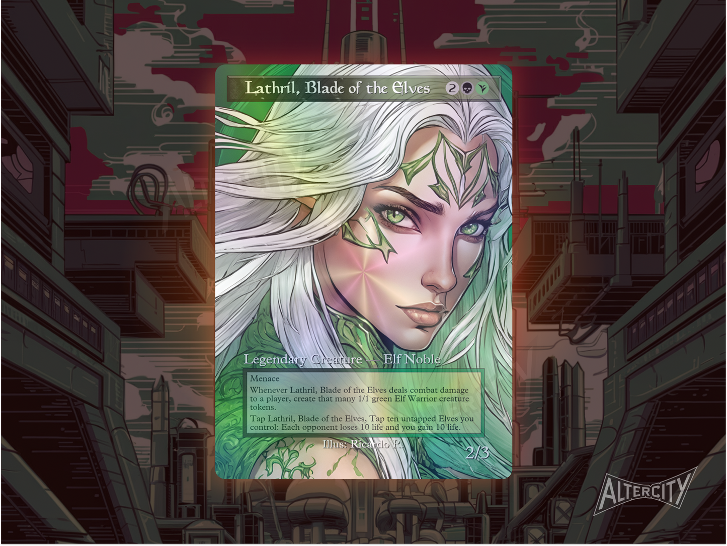 Lathril, Blade of the Elves - MTG Custom Cards , Commander alternate art - Magic MTG Alters Full Art