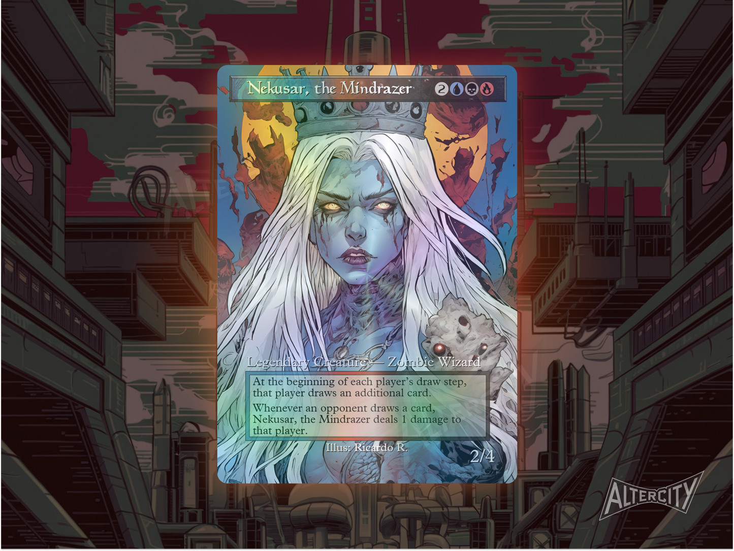Nekusar, the Mindrazer - MTG Custom Cards , Commander alternate art - Magic MTG Alters Full Art