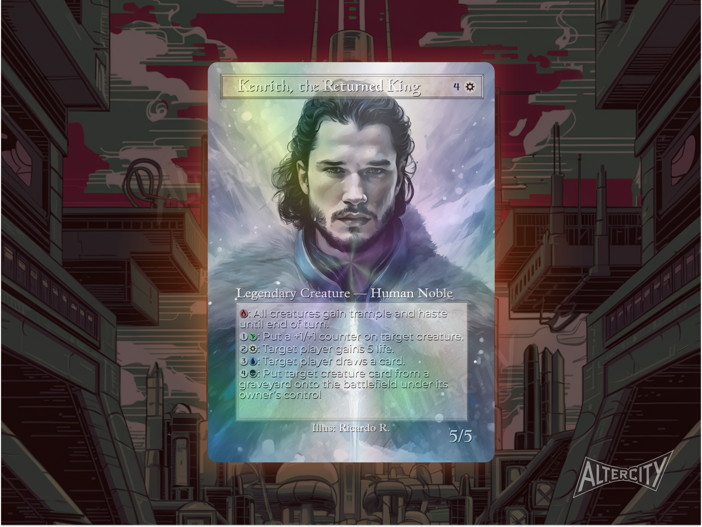 Kenrith, the Returned King - MTG Custom Cards , Commander alternate art - Magic MTG Alters Full Art