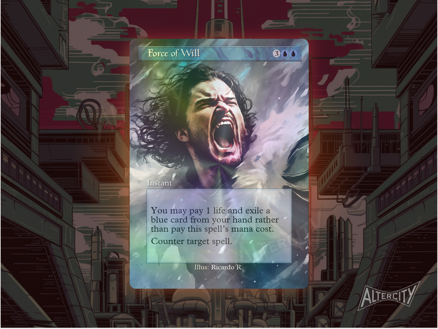 Force of Will - Jon Snow Alter - Full Art - MTG Custom Cards, Commander, Edh and Cedh High Quality Altered Proxies