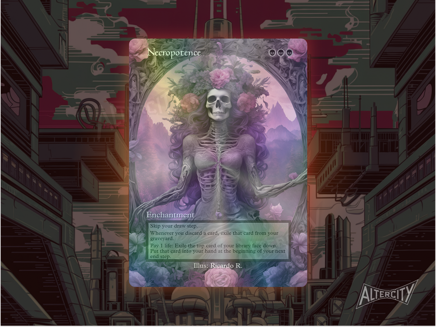Necropotence (v2) - Full Art Alter - MTG Custom Cards, Commander, Edh and Cedh High Quality Alters