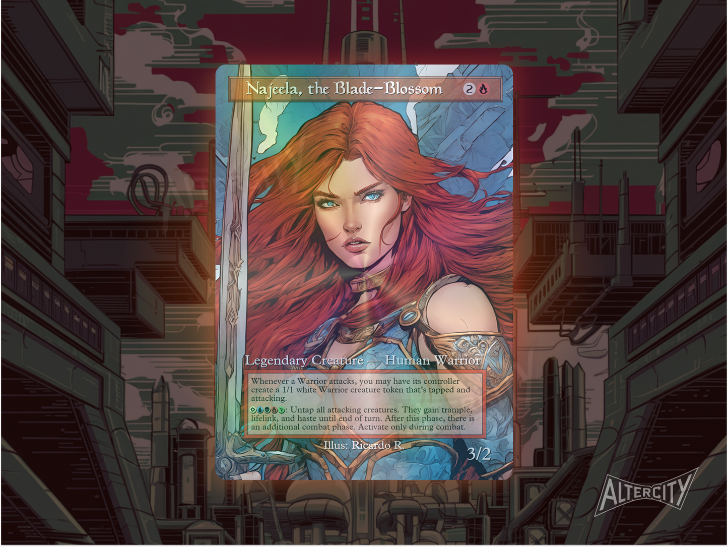 Najeela, the Blade-Blossom (v2) - Full Art Borderless - MTG Custom Cards, Commander, Edh and Cedh High Quality Alters