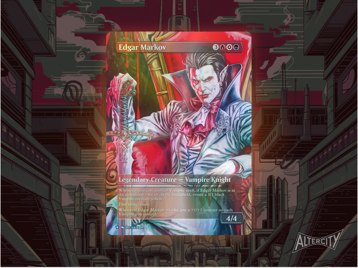 Edgar Markov (v2) - Full Art Borderless - MTG Custom Cards, Commander, Edh and Cedh High Quality Alters