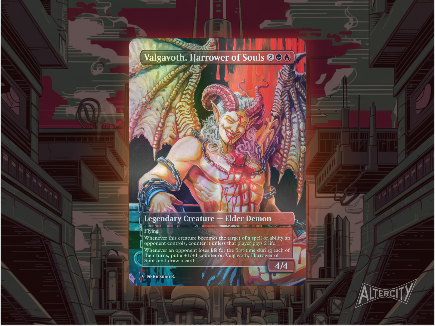 Valgavoth, Harrower of Souls - Full Art Borderless - MTG Custom Cards, Commander, Edh and Cedh High Quality Alters