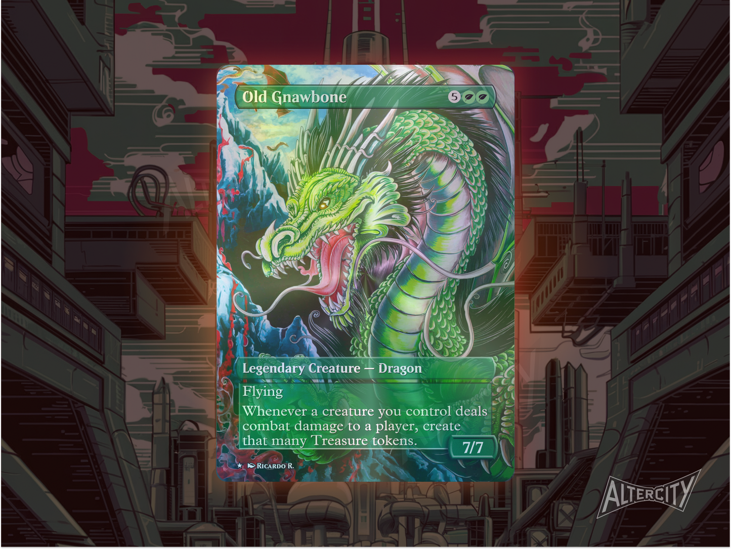 Old Gnawbone - Full Art Borderless - MTG Custom Cards, Commander, Edh and Cedh High Quality Alters