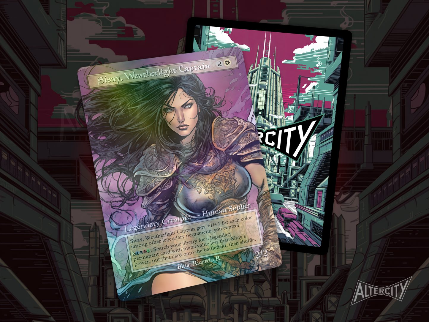 Sisay, Weatherlight Captain - MTG Custom Cards , Commander alternate art - Magic MTG Alters Full