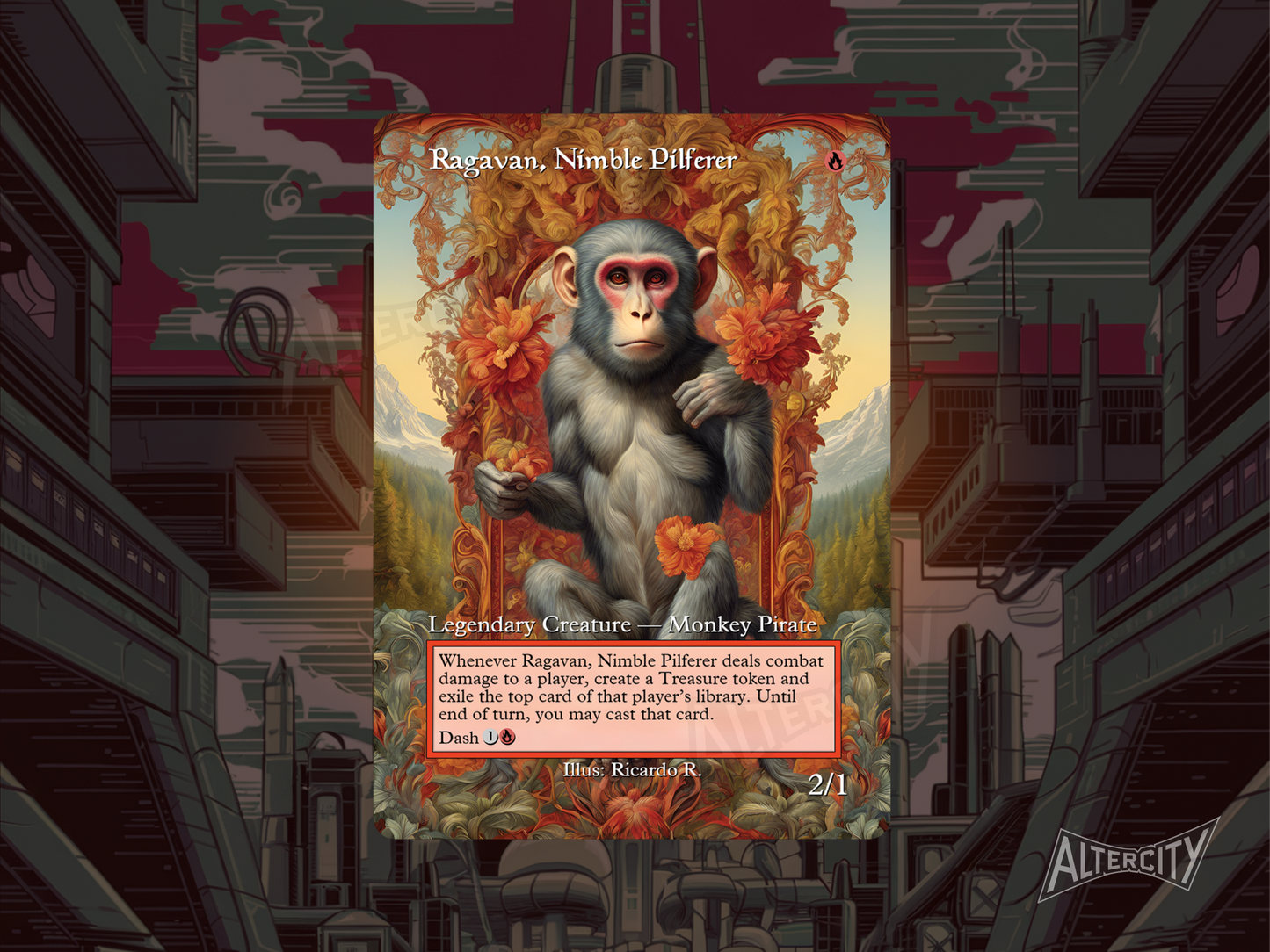Ragavan, Nimble Pilferer (v2) - MTG Custom Cards , Commander alternate art - Magic MTG Alters Full Art