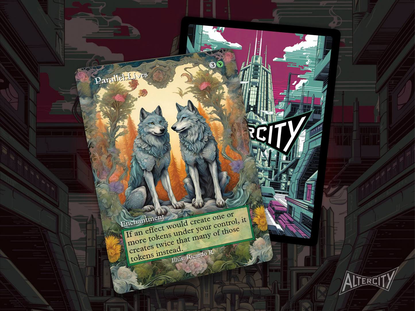 High-quality Magic proxy of Parallel Lives featuring dynamic altered artwork and enchantment.