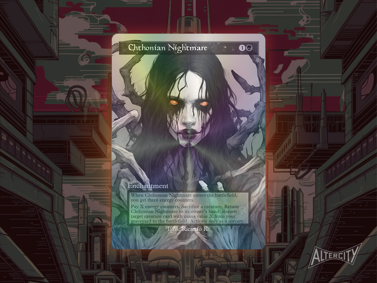 Chtonian Nightmare - MTG Custom Cards, Commander alternate art - Magic MTG Alters Full Art