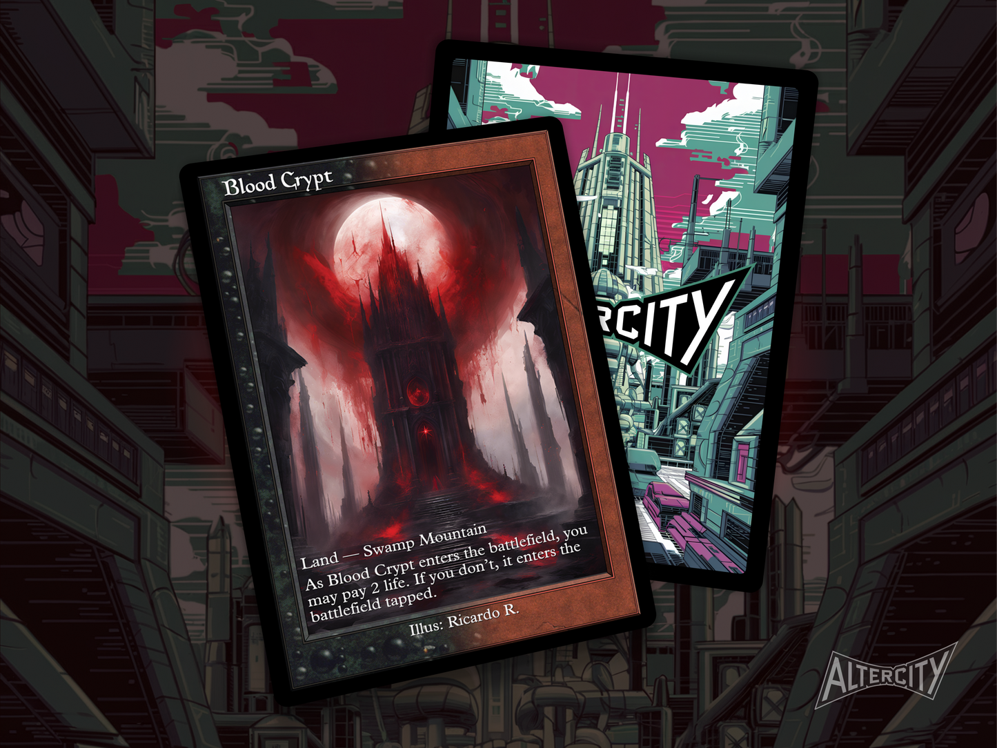 Blood Crypt (v2) - MTG Custom Cards , Commander alternate art - Magic MTG Alters Full Art