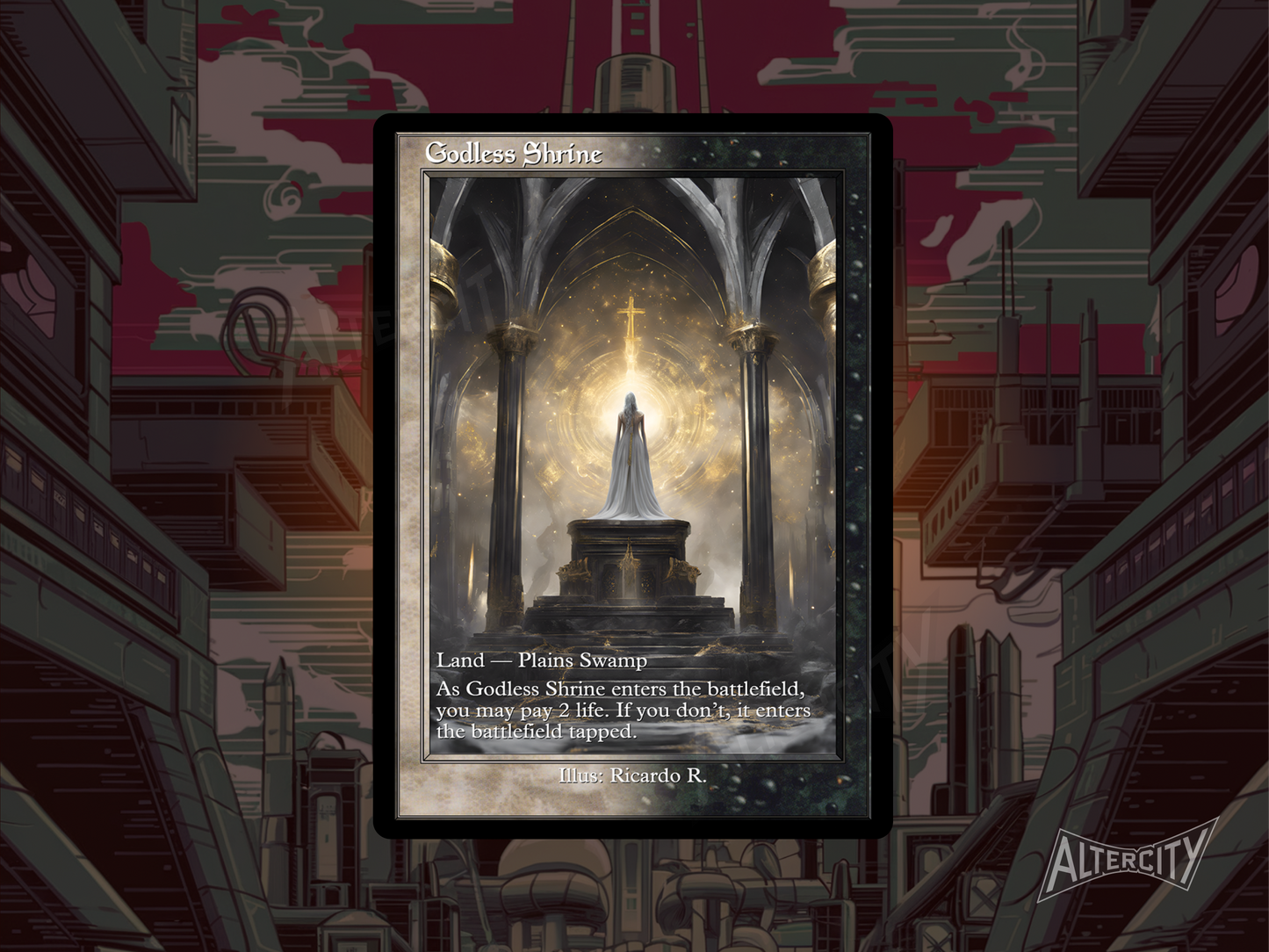 Godless Shrine (v2) - MTG Custom Cards, Commander, Edh and Cedh High Quality Altered Proxies