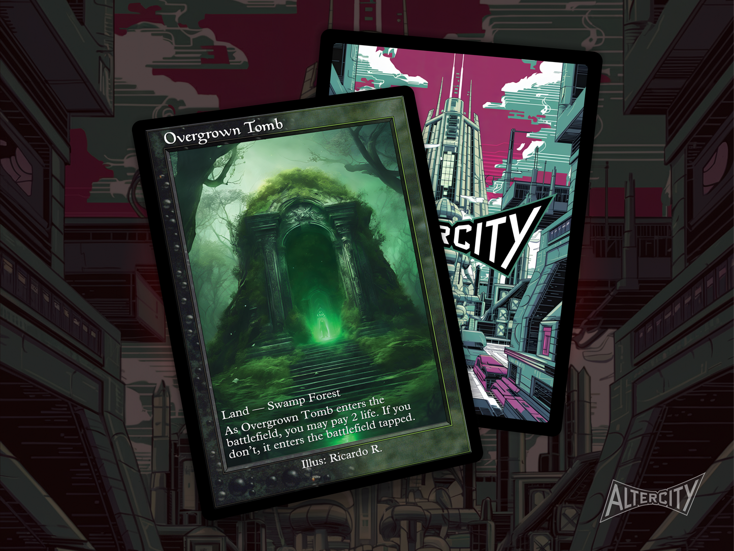 Overgrown Tomb (v2) - MTG Custom Cards, Commander, Edh and Cedh High Quality Altered Proxies