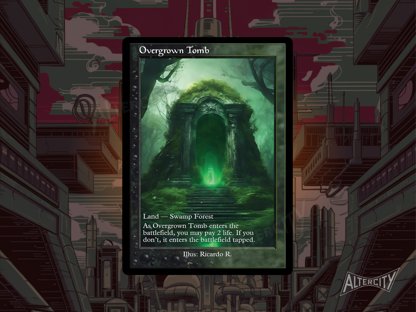 Overgrown Tomb (v2) - MTG Custom Cards, Commander, Edh and Cedh High Quality Altered Proxies