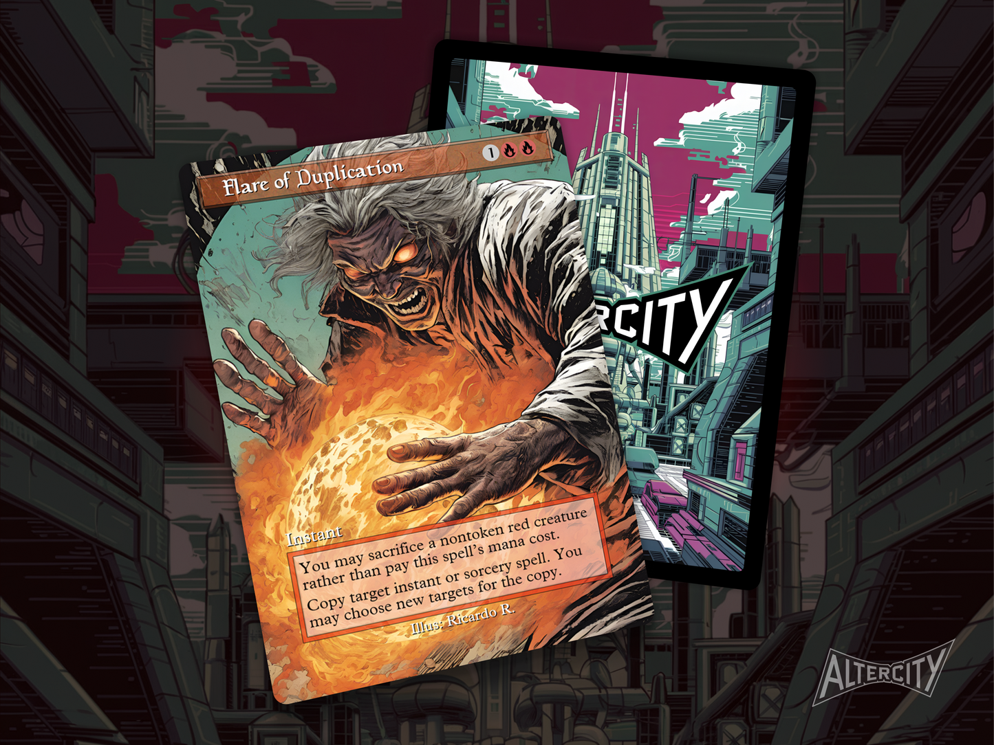 Flare of Duplication (v2) - MTG Custom Cards, Commander alternate art - Magic MTG Alters Full Art