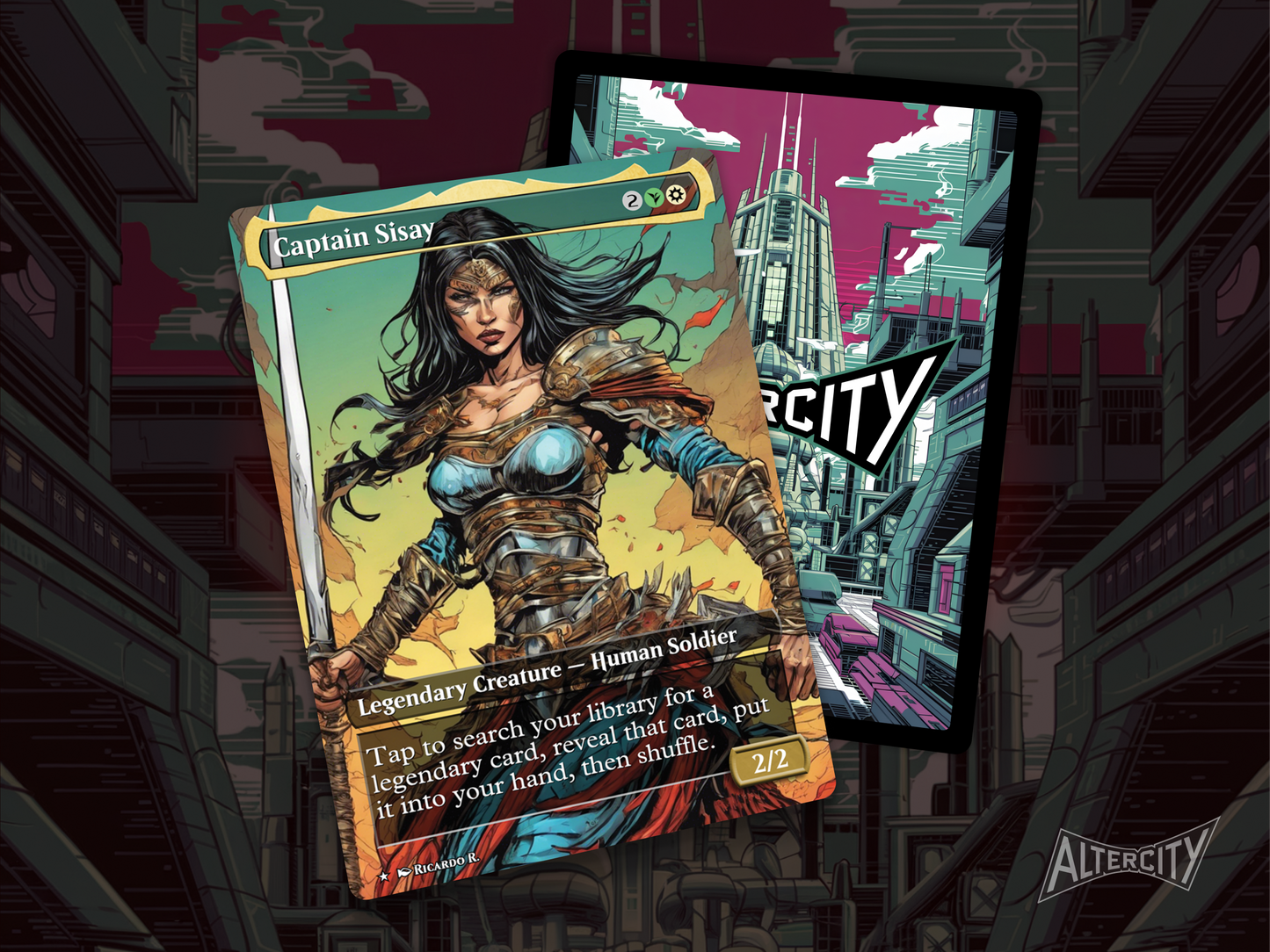 Captain Sisay (v2) - MTG Custom Cards , Commander alternate art - Magic MTG Alters Full Art