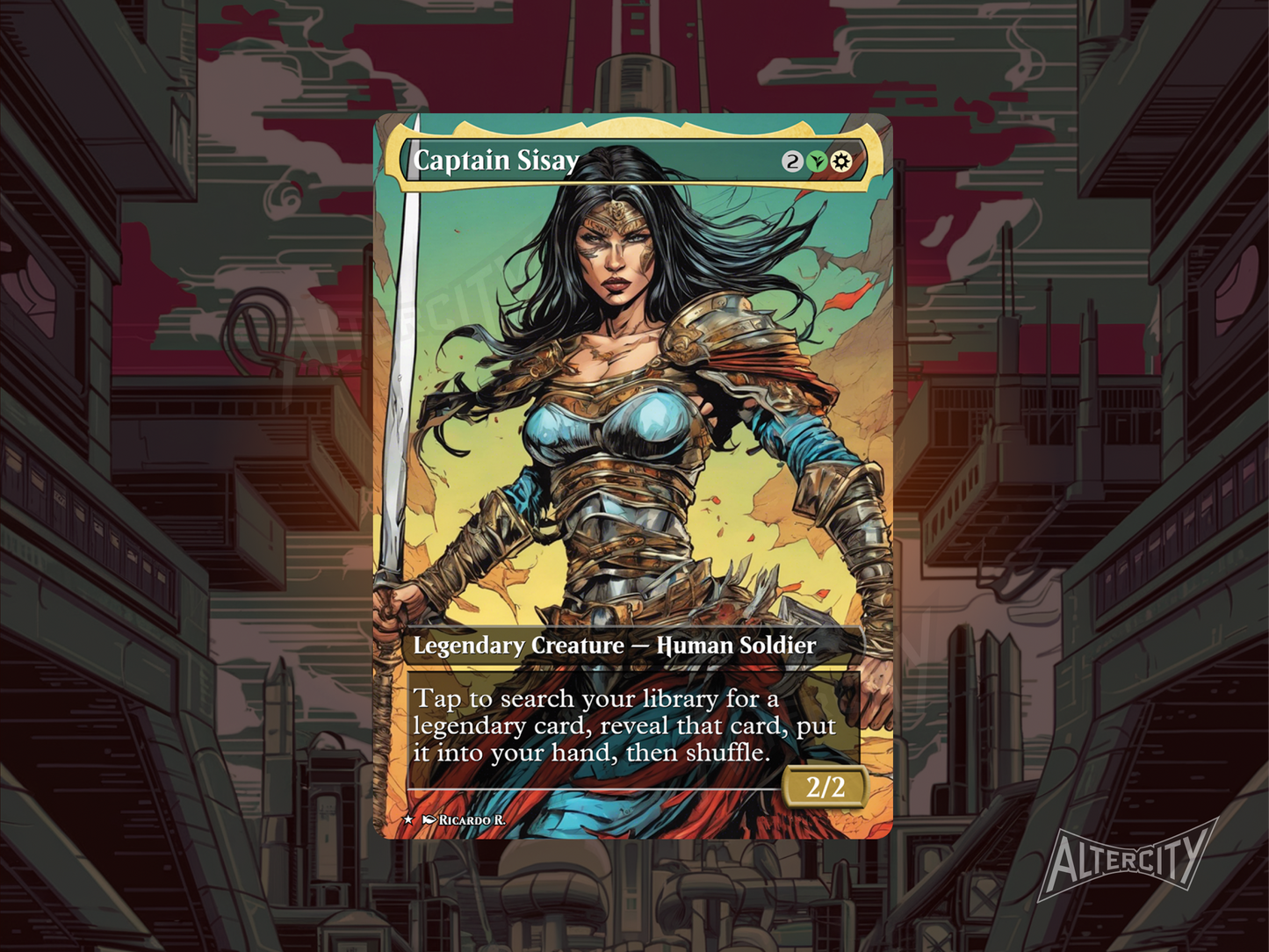 Captain Sisay (v2) - MTG Custom Cards , Commander alternate art - Magic MTG Alters Full Art