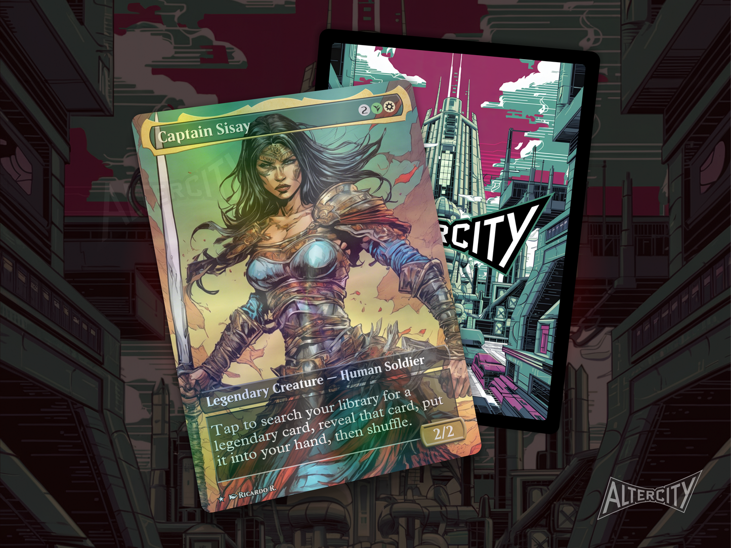 Captain Sisay (v2) - MTG Custom Cards , Commander alternate art - Magic MTG Alters Full Art