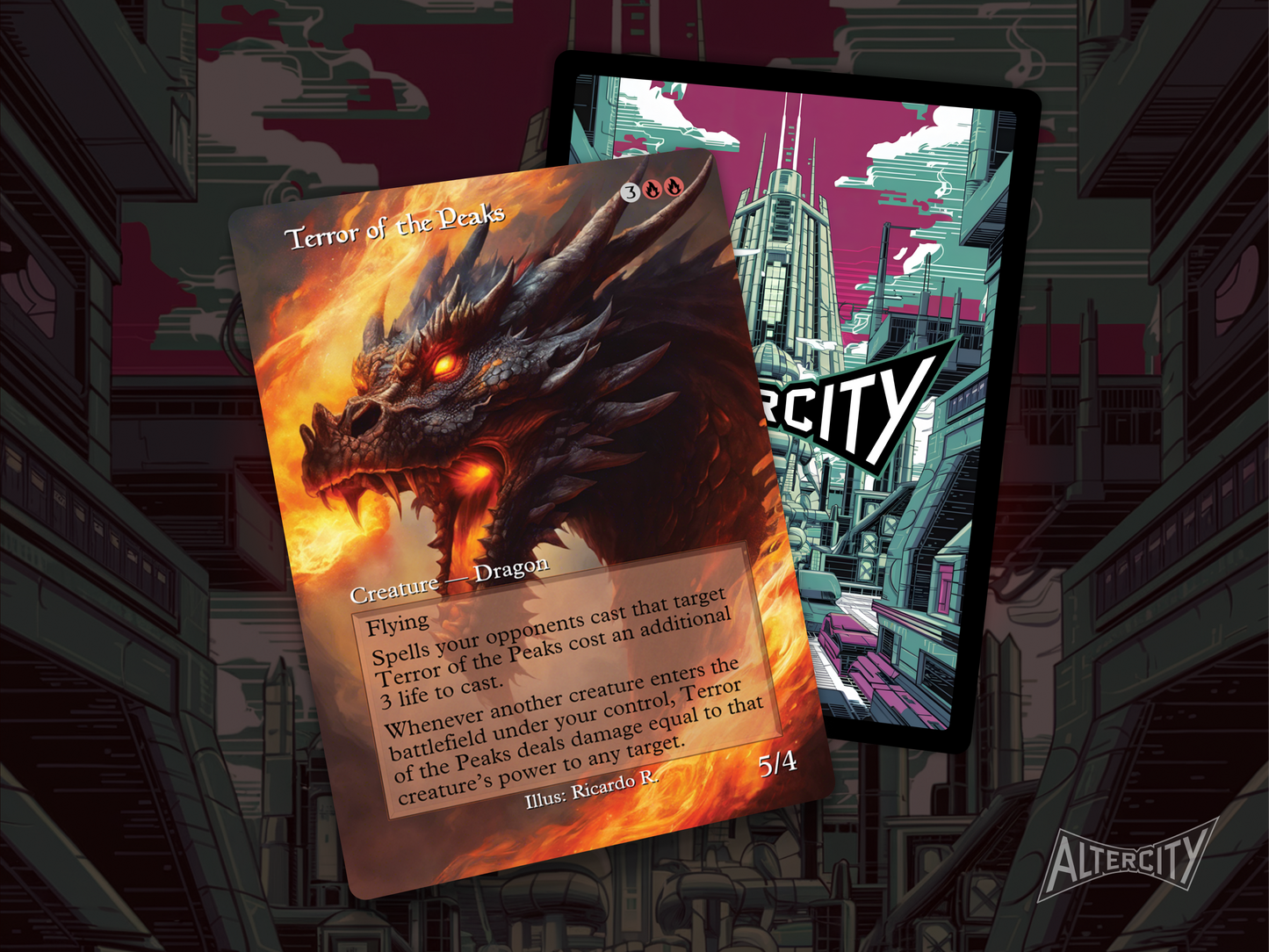 Terror of the Peaks - MTG Custom Cards, Commander alternate art - Magic MTG Alters Full Art