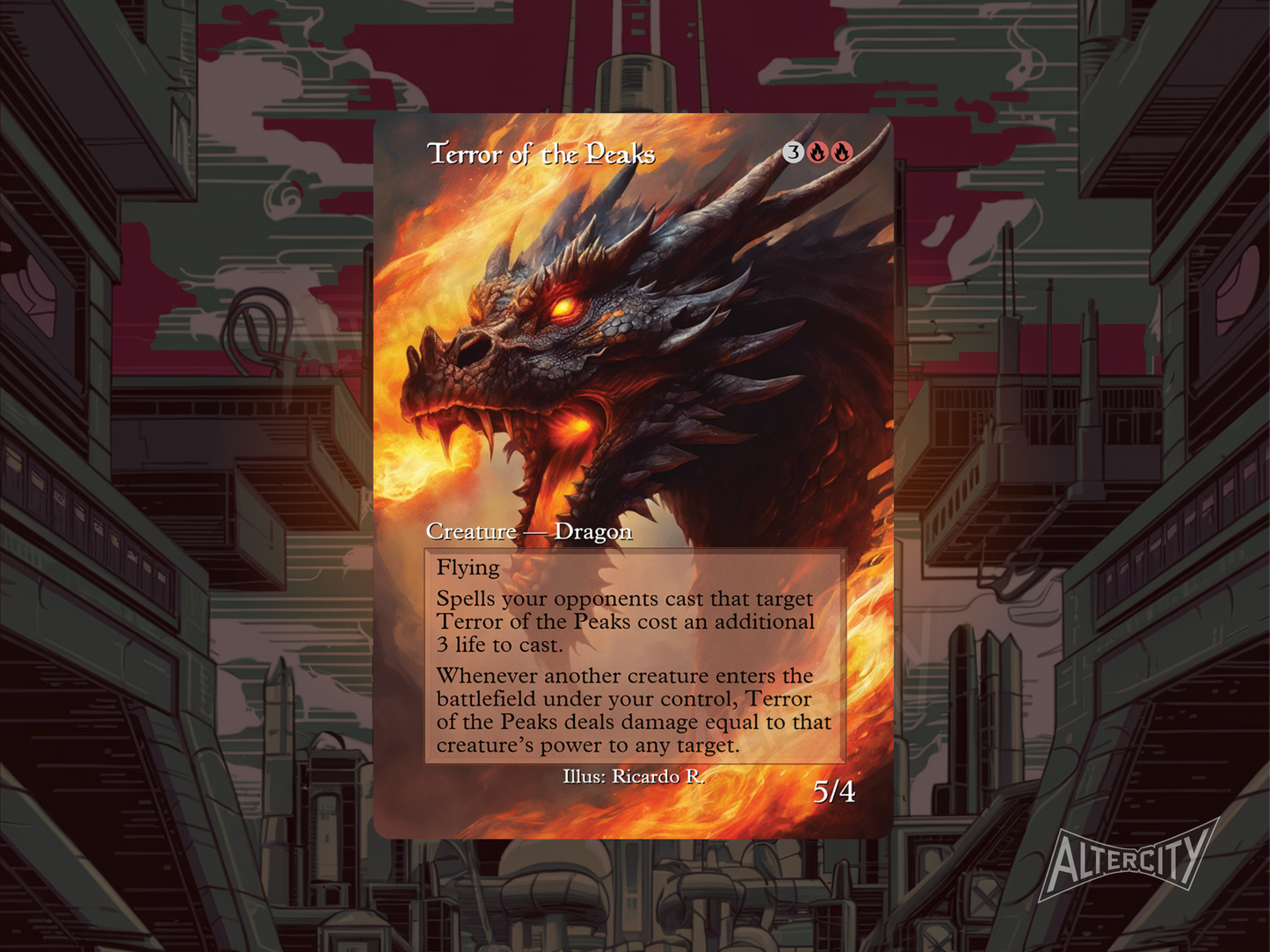 Terror of the Peaks - MTG Custom Cards, Commander alternate art - Magic MTG Alters Full Art
