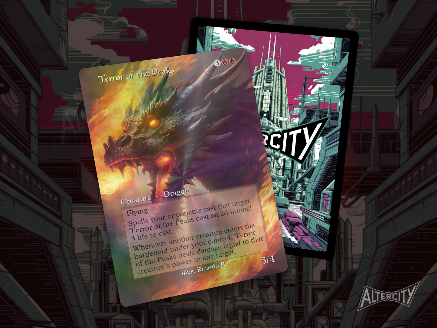 Terror of the Peaks - MTG Custom Cards, Commander alternate art - Magic MTG Alters Full Art