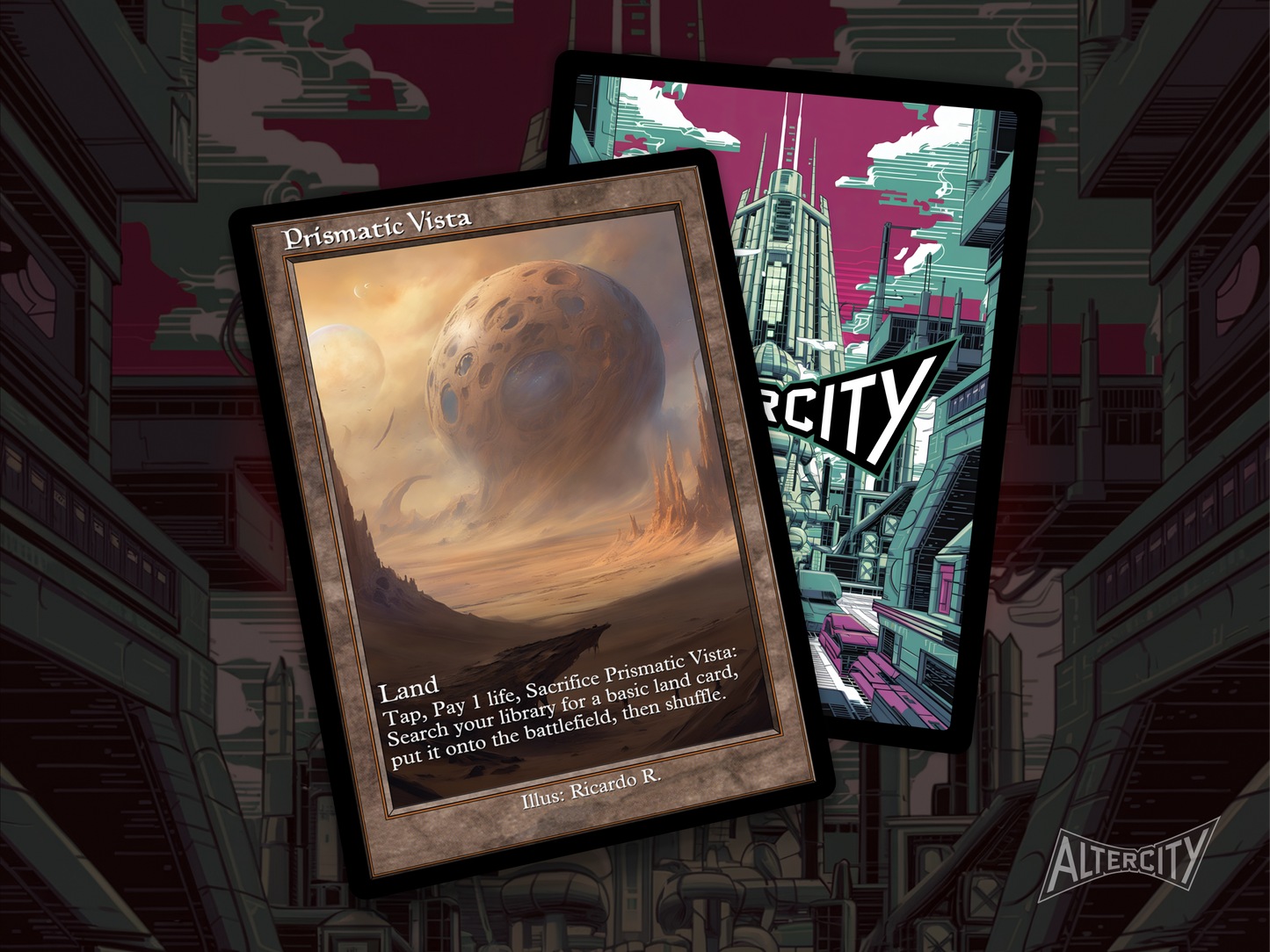 Prismatic Vista - MTG Custom Cards, Commander alternate art - Magic MTG Alters Full Art
