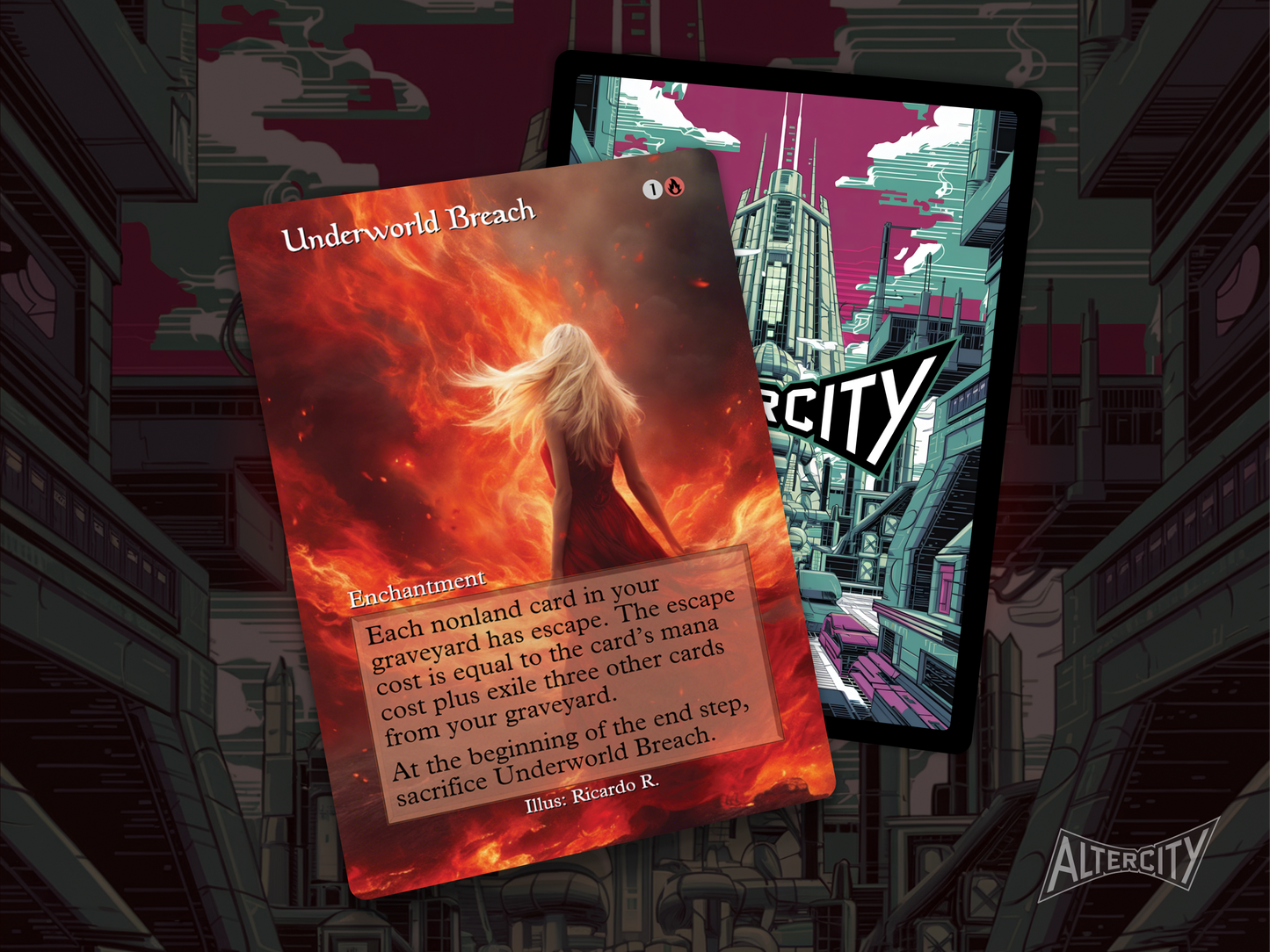 Underworld Breach (v2) - MTG Custom Cards, Commander alternate art - Magic MTG Alters Full Art