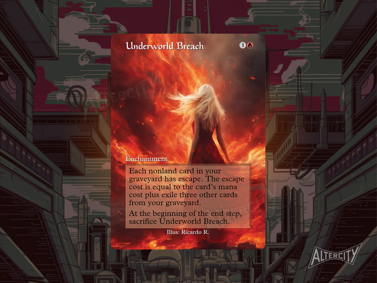 Underworld Breach (v2) - MTG Custom Cards, Commander alternate art - Magic MTG Alters Full Art