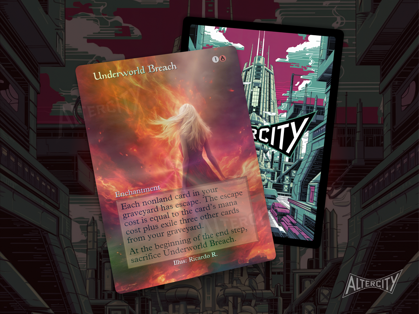 Underworld Breach (v2) - MTG Custom Cards, Commander alternate art - Magic MTG Alters Full Art