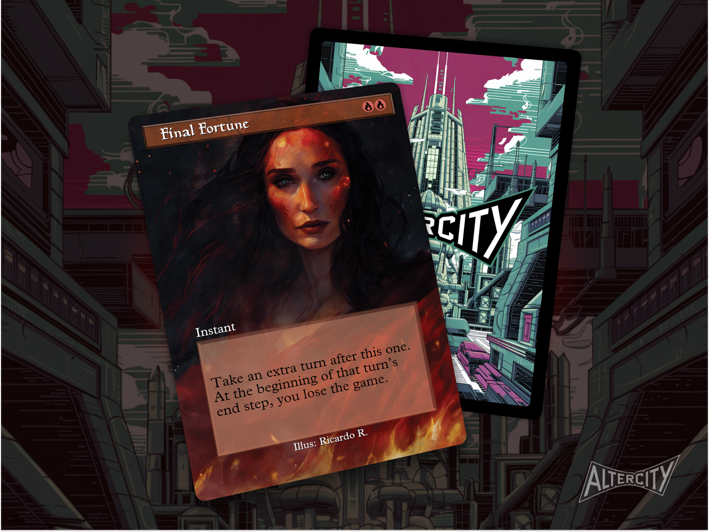 High-resolution Magic proxy of Final Fortune for game-ending EDH combos.