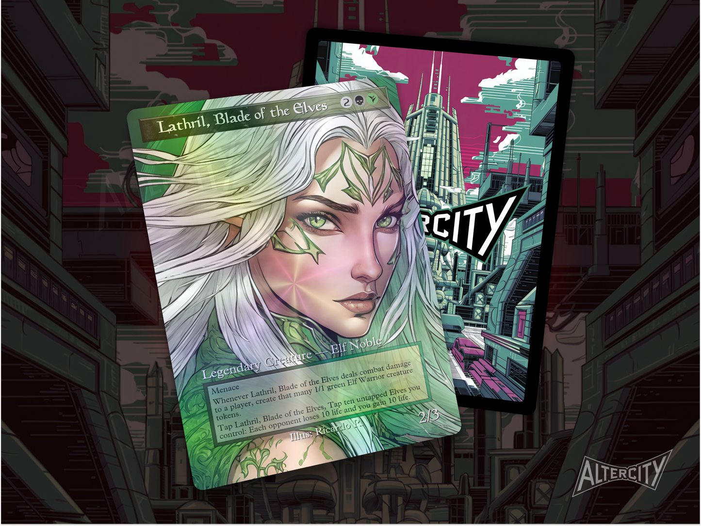 Lathril, Blade of the Elves - MTG Custom Cards , Commander alternate art - Magic MTG Alters Full Art