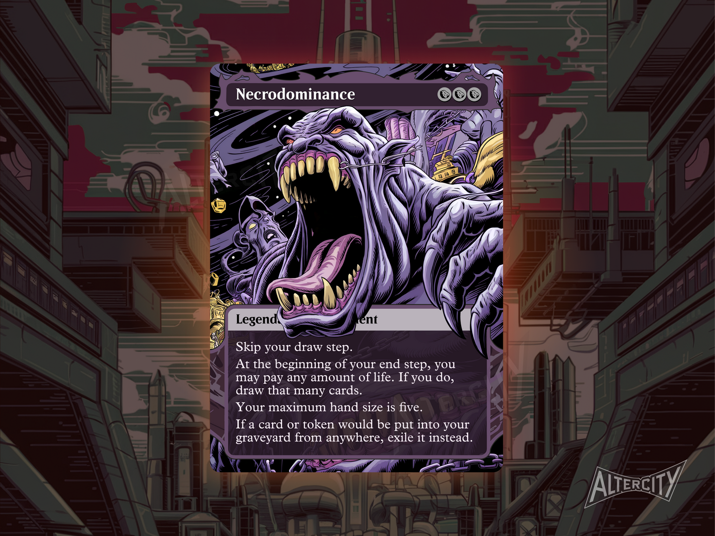 Necrodominance (v1) - Full Art Alter - MTG Custom Cards, Commander, Edh and Cedh High Quality Alters
