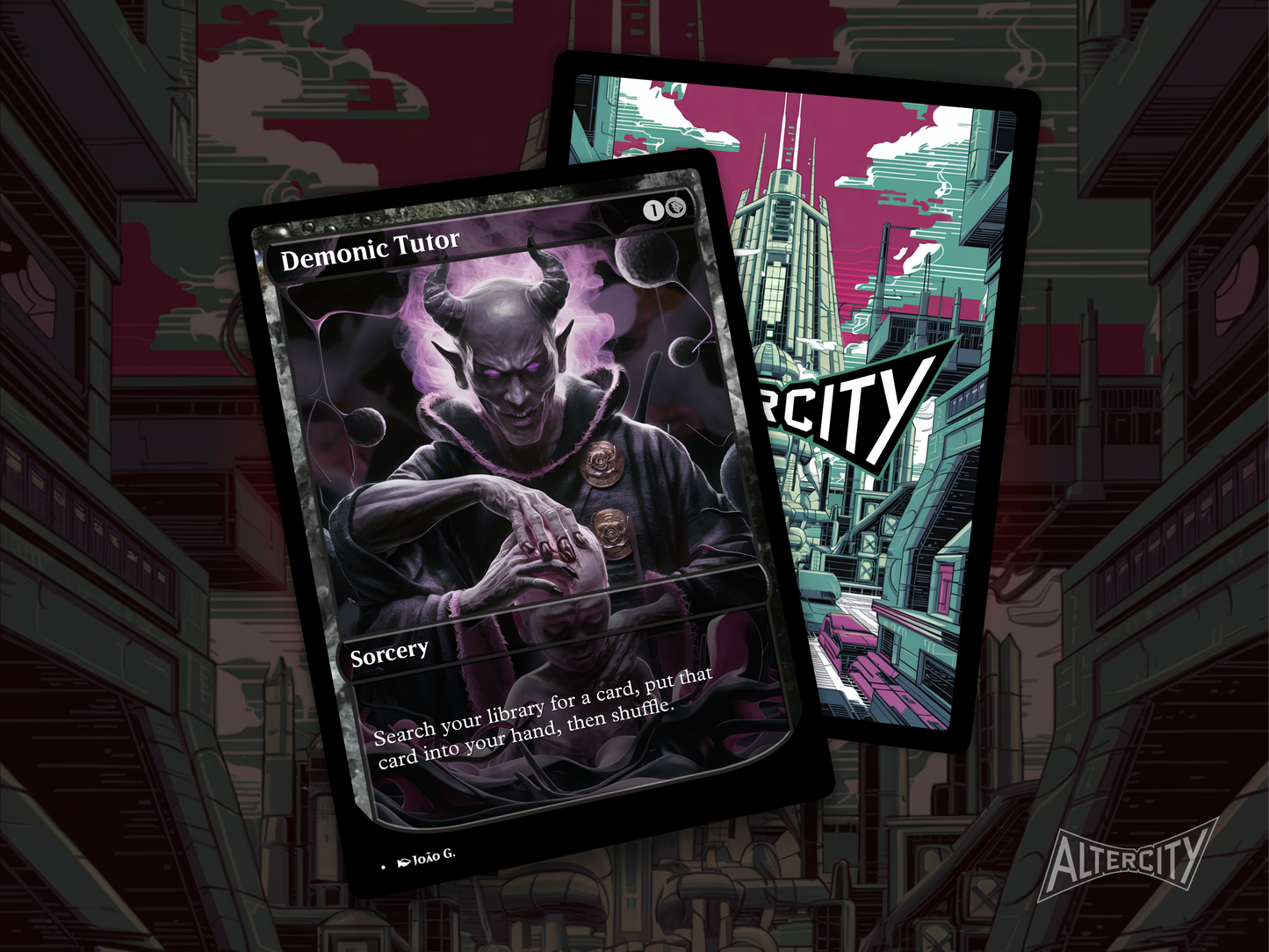 Demonic Tutor (v1) - Full Art Alter - MTG Custom Cards, Commander, Edh and Cedh High Quality Alters