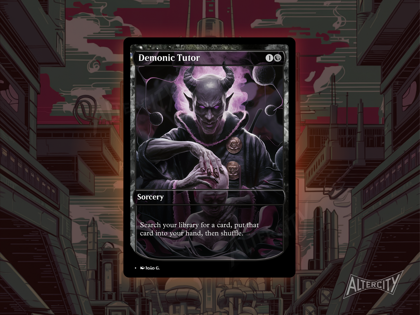 Demonic Tutor (v1) - Full Art Alter - MTG Custom Cards, Commander, Edh and Cedh High Quality Alters