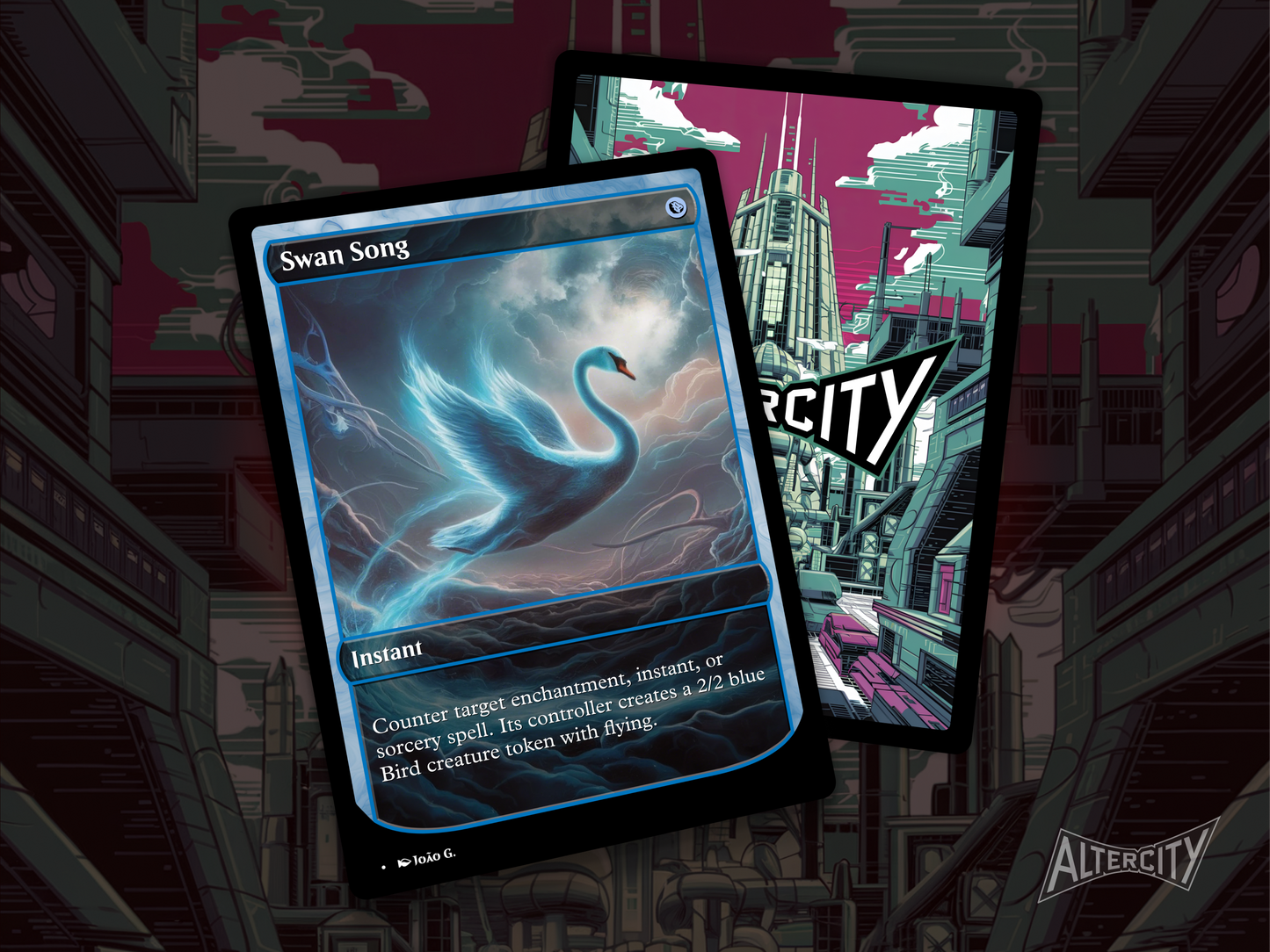 High-quality Magic proxy of Swan Song featuring elegant altered artwork and versatile counter magic.