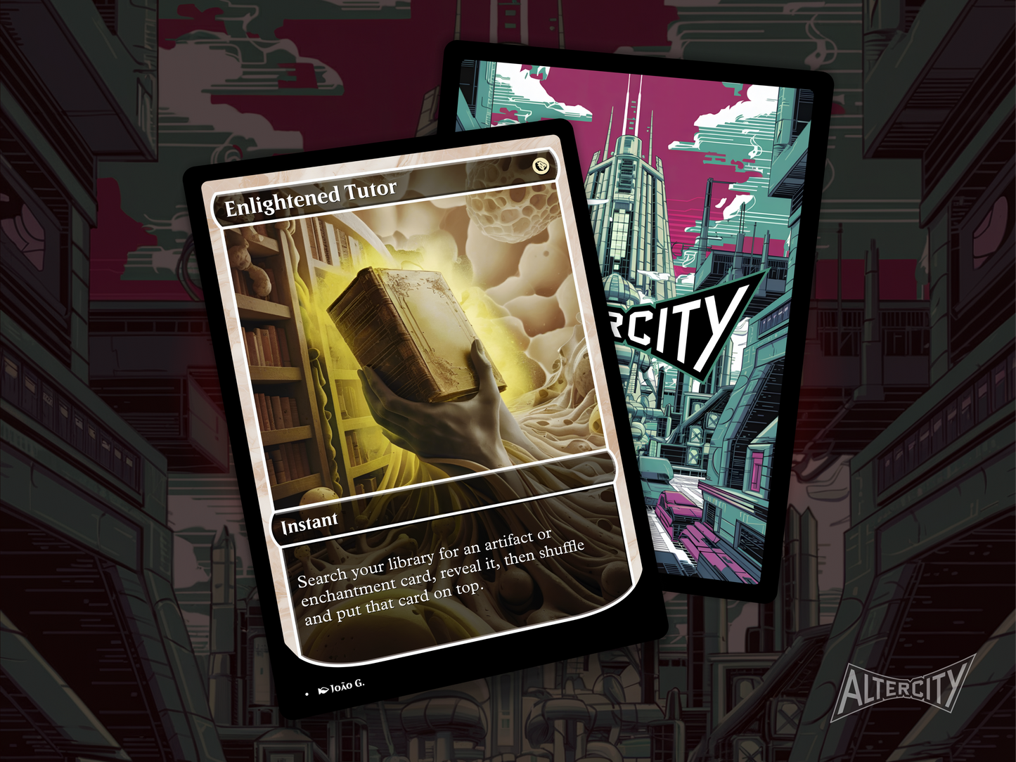 High-quality Magic proxy of Enlightened Tutor featuring elegant altered artwork, perfect for Commander.