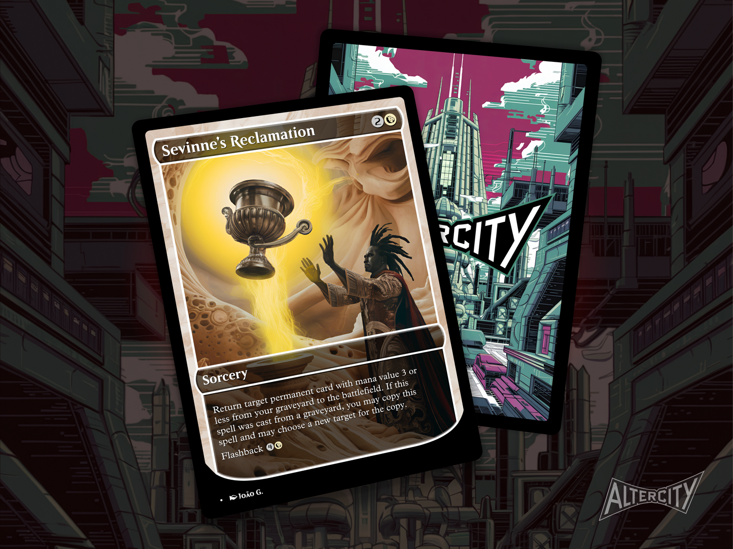 Premium Magic proxy of Sevinne’s Reclamation featuring altered art and powerful flashback utility.