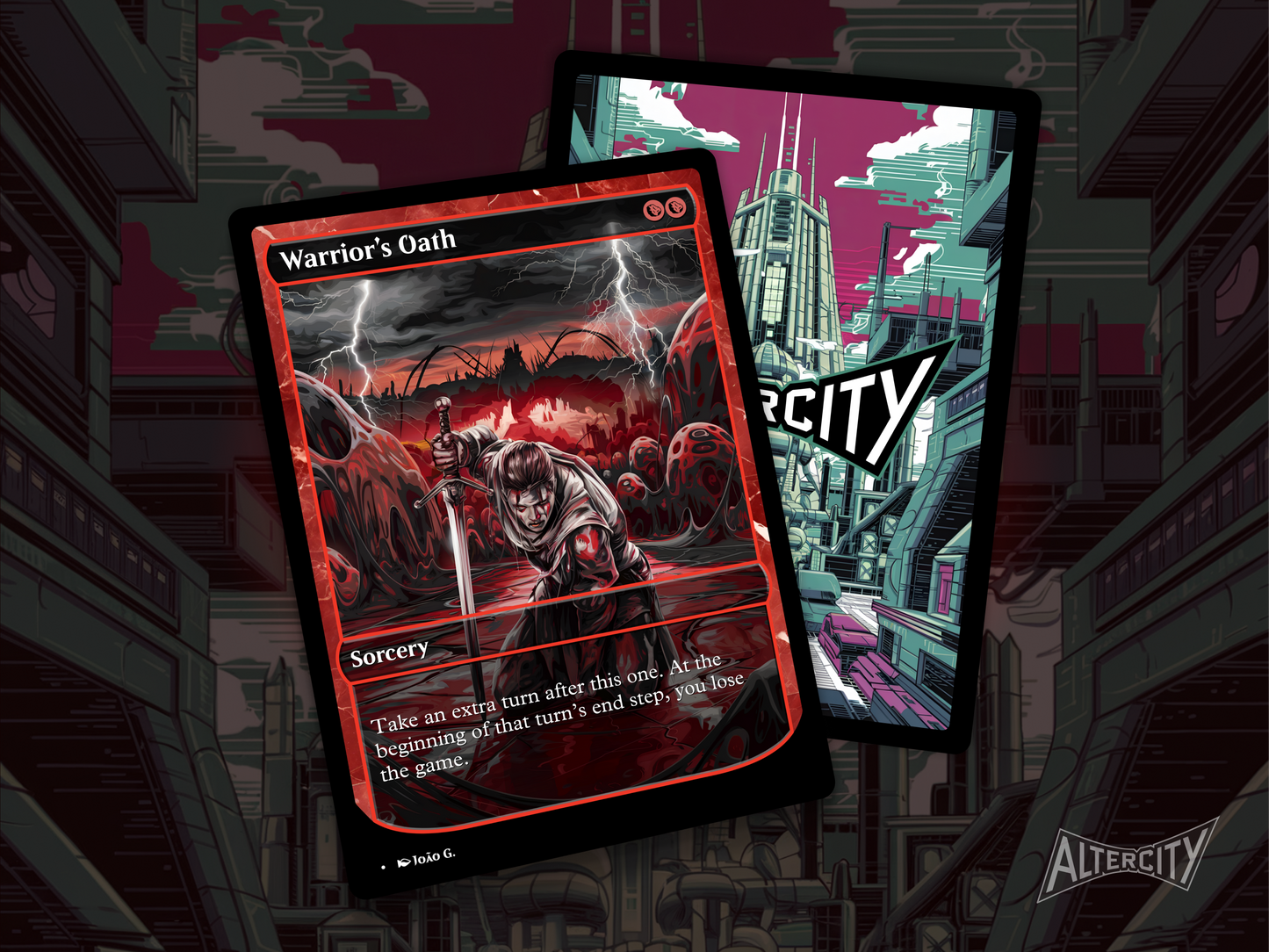 High-resolution Magic proxy of Warrior’s Oath for extra turn combo strategies.