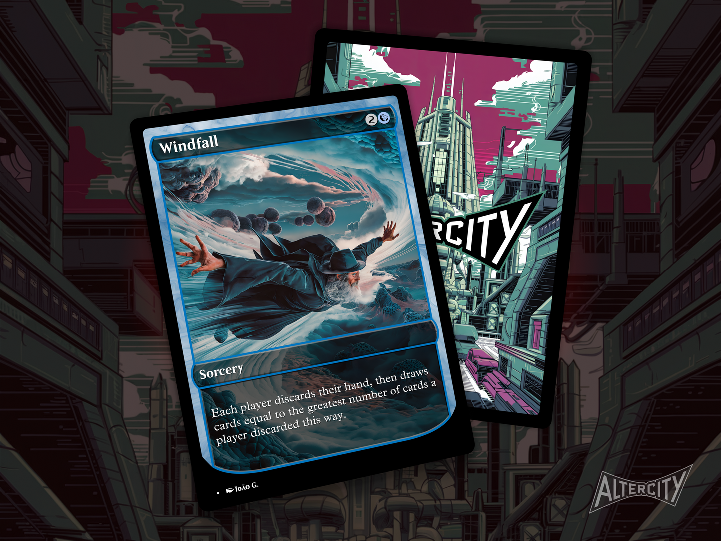 High-resolution Magic proxy of Windfall for wheel and card draw decks.