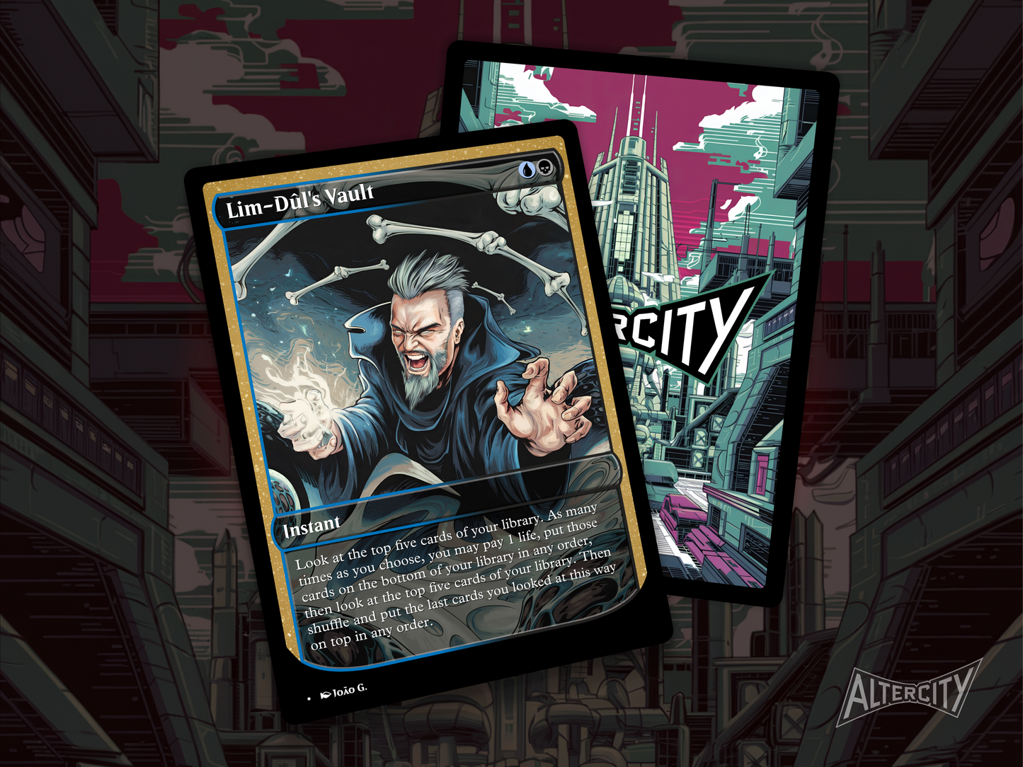 High-resolution Magic proxy of Lim-Dûl's Vault for tutor and combo decks.