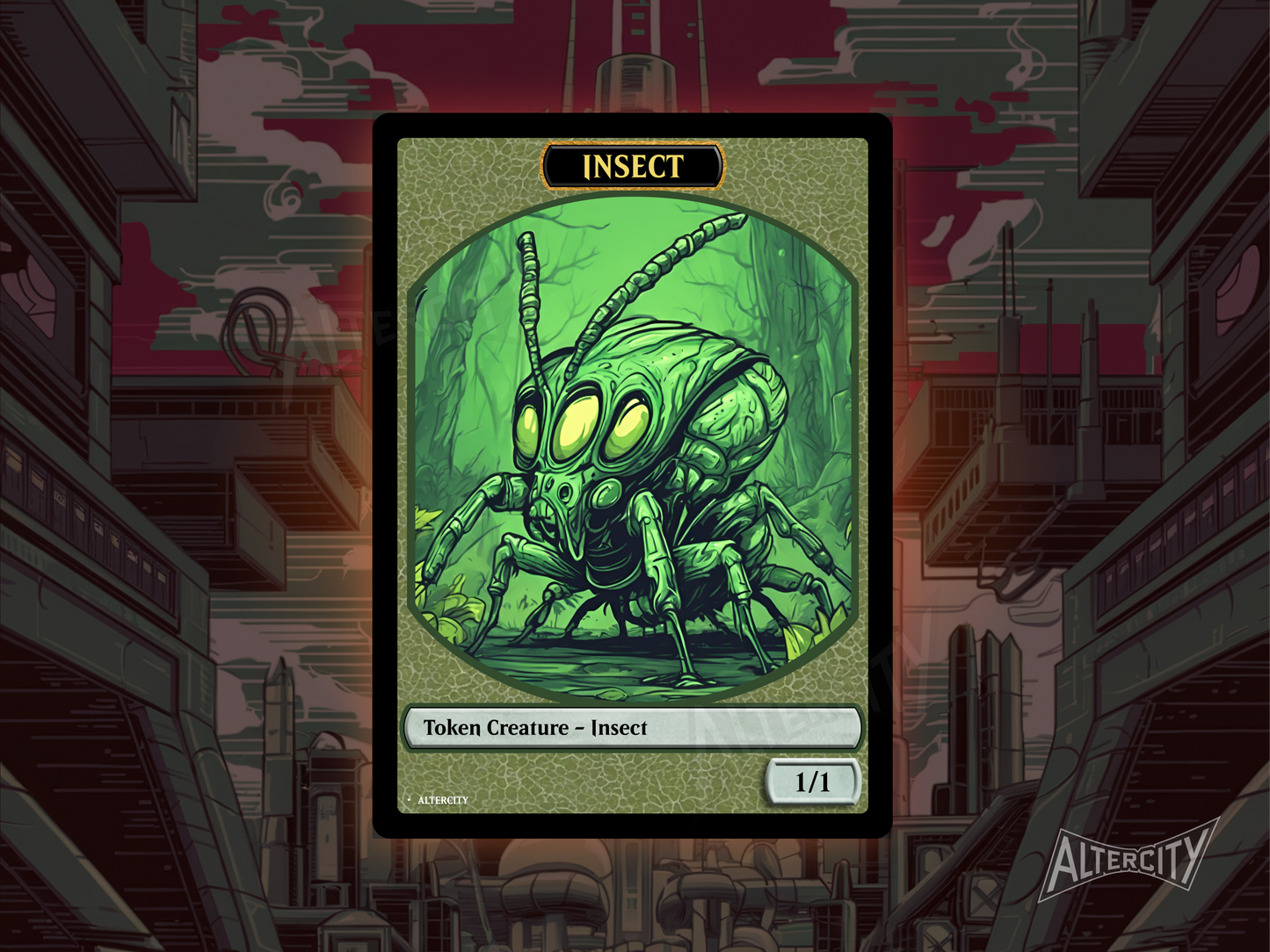 Insect 1/1 Token - Double Sided Token - MTG Custom Cards, Commander, EDH and CEDH High Quality Tokens