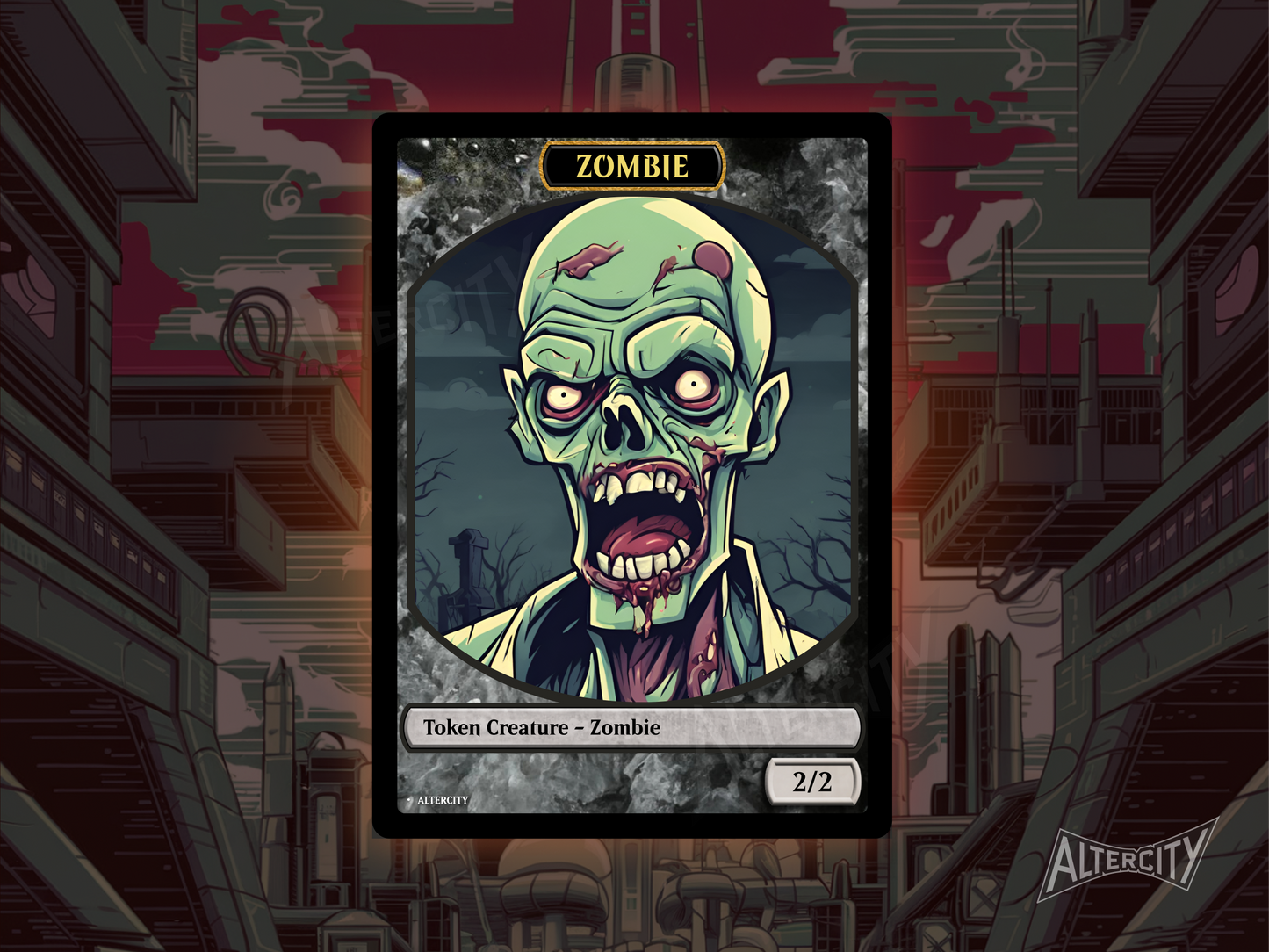 Zombie 2/2 Token - Double Sided Token - MTG Custom Cards, Commander, EDH and CEDH High Quality Tokens